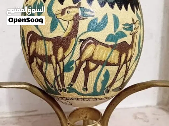 بيضه نعامه رائعه الجمال تحفه فنيه رسم يدوي .الرسم بلتنقيط