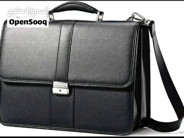 Samsonite Leather Flapover Briefcase شنطه سامسونيت جلد طبيعي
