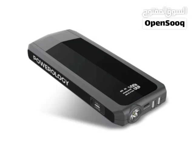 Powerology 16000mAh Power Bank with Emergency 12V Jump Starter مع مشغل تشغيل الطوارئ 12 فولت