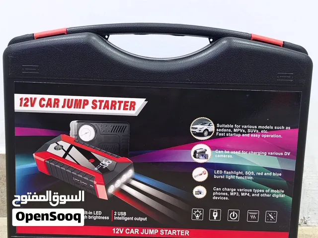 مشغل بطارية السيارة مع كمبريسر هواء نفخ الإطارات مع كشاف