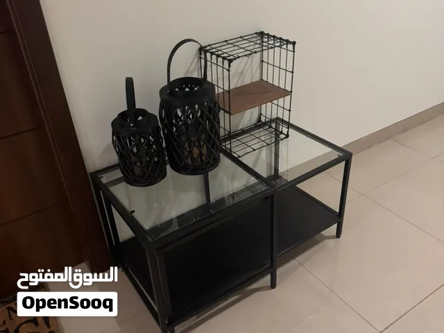 Coffee table+ lamps+ shelf