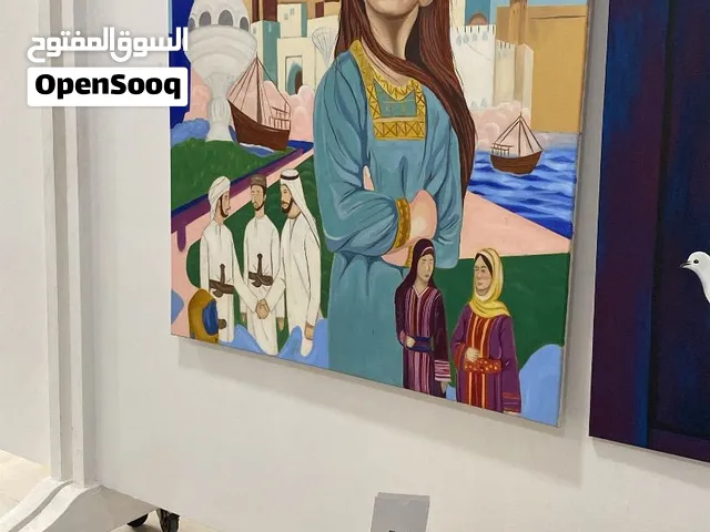 لوحة فنية جدارية فاخرة مرسومة يدوياً - بورتريه كلاسيكي أنيق للديكور والمجالس