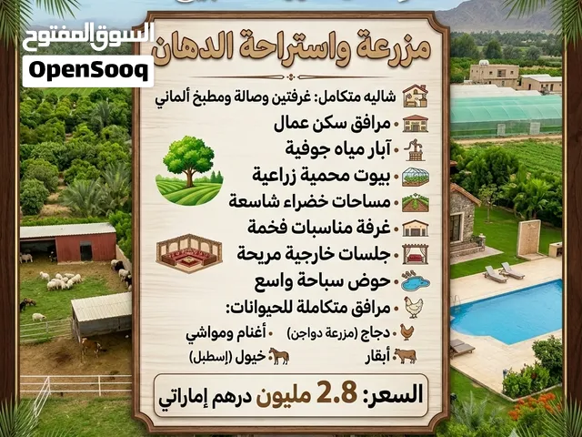 مزرعة للبيع فى عجبان منطقة سيح حرز