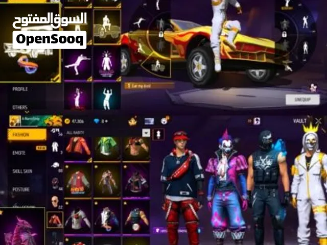 • Level:65 •PRIME:3(1k) • Fashion Items:440 • Emotes:21 • Collections:150 • Vehiclfree fire account