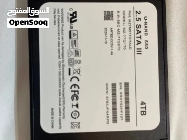 للبيع ssd sata 4TB جديد جدا ولك ضمان شهر عليه