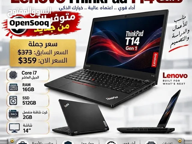 متوفر من جديد بسعر الجملة Lenovo ThinkPad T14 Gen 1 (Core i7 جيل 10  رام 16  كرت منفصل 2G)