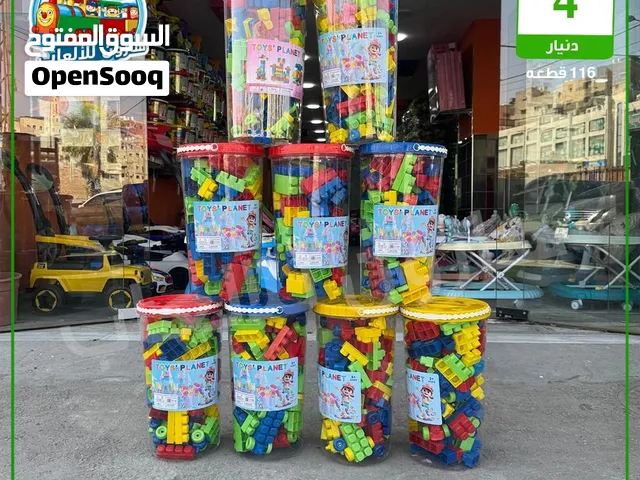ليجو حجم كبير عدد 116 قطعه امنة على الاطفال مع قطار عدد 3 فقط ب 3.99 دينار