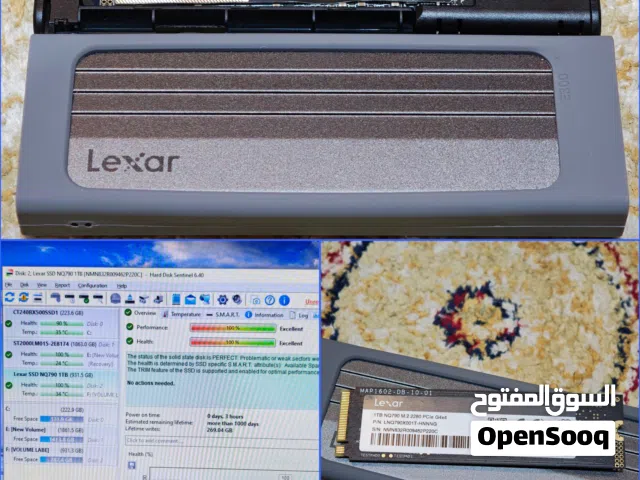 للبيع Nvme SSD 1TB Lexar  جديد مع الكيس لنقل ملفات استعمل 3 ساعات فقط