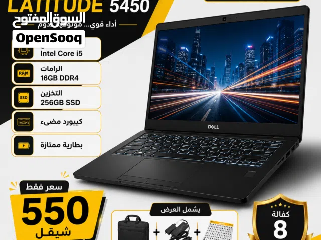لابتوب dell i5 رامات 16... ssd256 فقط