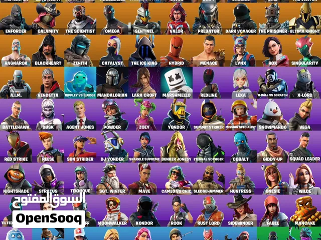 حساب فورتنايت نادر اساسي فيه السيزن الثالث كامل و بنر ال F وبنر الباص و مضلة ماكو