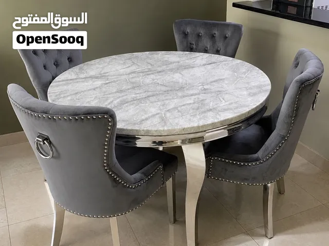 Marble Top Dining Table Set With 4 Chairs