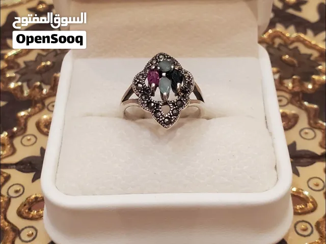 خاتم ياقوت وزمرد طبيييع بالضمان