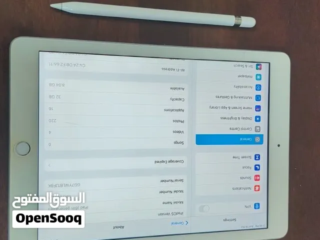 آيباد Apple iPad 6 بحالة ممتازة مع قلم وملحقاته وحماية شاشة