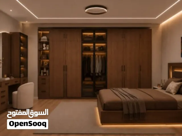 غرفه النوم دي جاهزة للاستلام الان دولاب ستة ضلف مع خزن فوق الدولاب و ضلفتين مع التسريحه و آنارة داخل