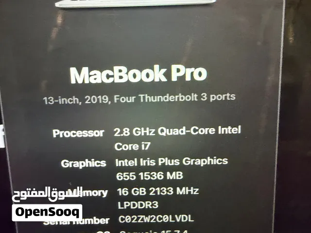 13 inch MacBook Pro 2019 ( Touch Bar)