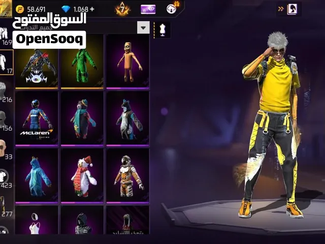 حساب فري فاير لفل67