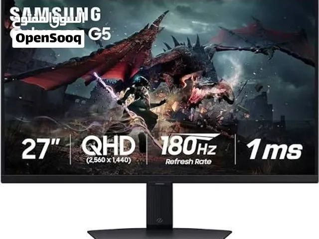 Samsung Odyssey G5 G50D 27” QHD 180Hz Flat Gaming Monitor شاشة سامسونج Odyssey G5 G50D مسطحة 27 بوص