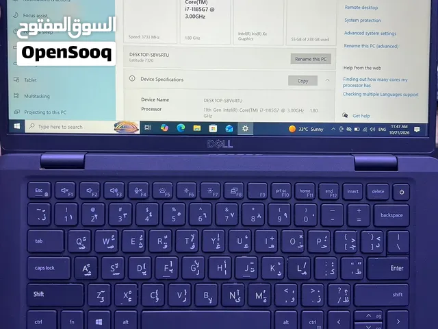 بيعة سريعة  لابتوب ديل I7 الجيل  latitude 7320