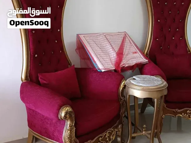 كرسي خشب زان - كرسي انتيكه - كرسي مدهب