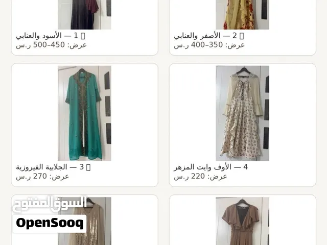 بيع فساتين اثنتين من تصيمي والباقي مستعمله