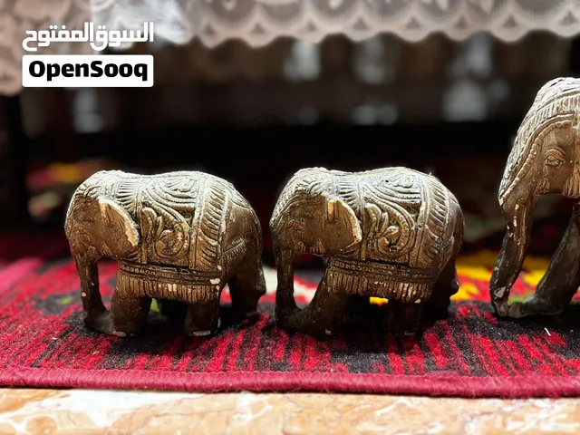 تحفة انتيكا ثلاثة فيلة ديكور بطابع قديم