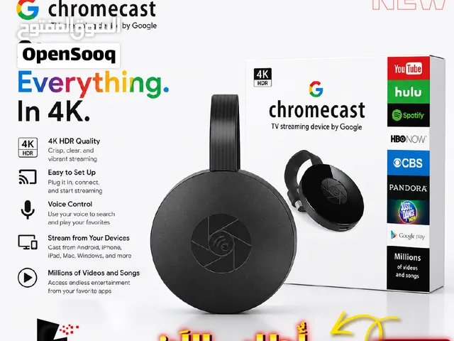 كروم كاست Google Chromecast TV Streaming Device HDMI Wireless Receiver 1080p Full HD Black