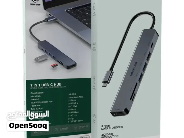 وصلة جرين ليون الذكية متعددة المنافذ مع منفذ HDMI بدقة 4K ومنفذ شحن C بقدرة 87 واط