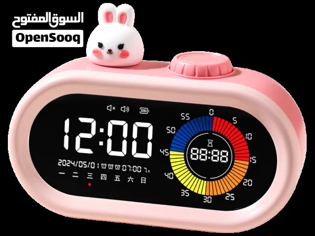 ساعة الكترونية منضدية ضوئية بناتية منبه مع ايام الاسبوع ونظام شحن ومواصفات أخرى جميلة جدا لون وردي