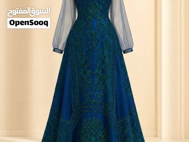 Dark Blue Long Wedding Dress