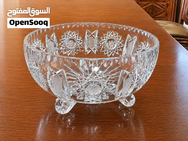 vintage hand-cut Bohemian Czech crystal footed bowl