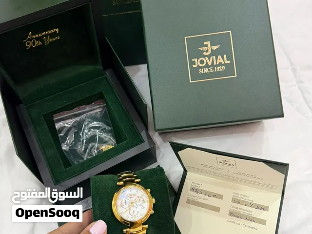 ساعت جوفيال نسائية لبست مره واحد فقط مع جميع ملحقاتها الكيس مع الصندوق و الفاتوره وورقة الضمان