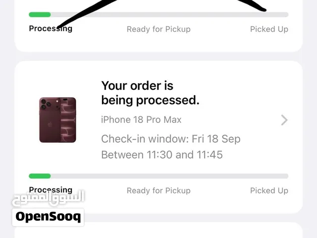 iPhone 18 Pro Max 512GB- Pickup from Yas Mall - Sep 18