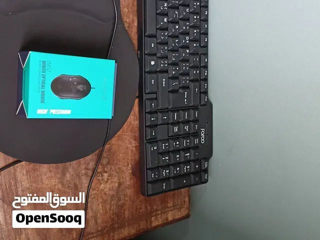 كيبورد وماوس باد وماوس ارجيبي بكرتونته مستعمل 5ايام فقط