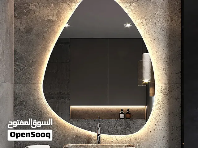 get new mirror in any custom shape and size you want, also with light in background