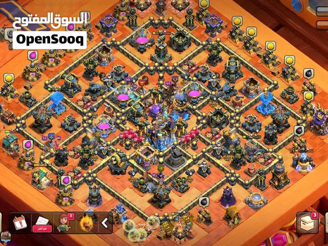 حساب كلاش تاون 18 (لفل 224)  39 سكن  معدات وخامات فل + 4300 جوهرة