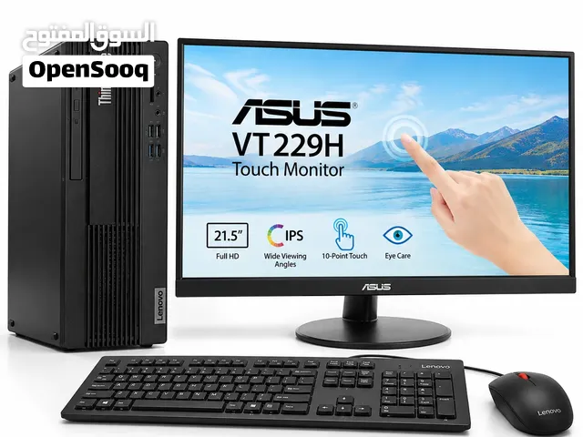 كمبيوتر Lenovo ThinkCentre Core i7 16GB 256GB SSD مع شاشة ASUS Touch 21.5 FHD IPS
