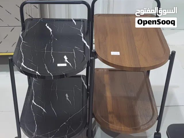 تروللي طعام  تروللي طعام متحرك لون بني ولون اسود لدي البدر للمفروشات موقعنا بالخوير