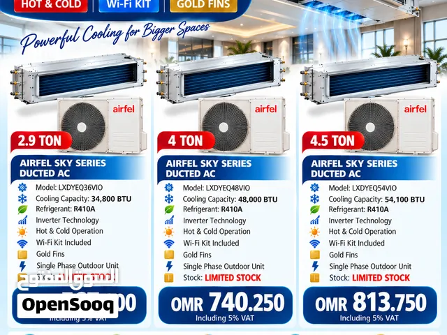 AIRFEL SKY SERIES INVERTER DUCT AC 2.9 TON, 4 TON & 4.5 TON R410A