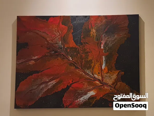 لوحة فنية كانفس مرسومه باليد لديكور