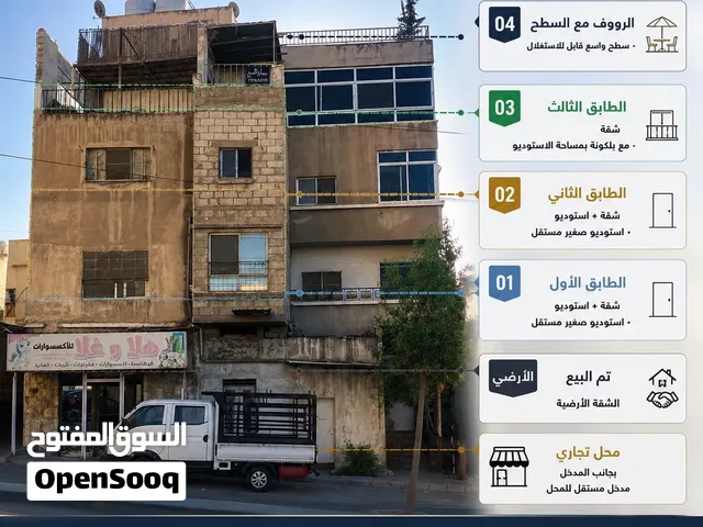 عمارة سكني/تجاري للبيع _ مساحة 250 م2 اربع طوابق/ روف مع سطح