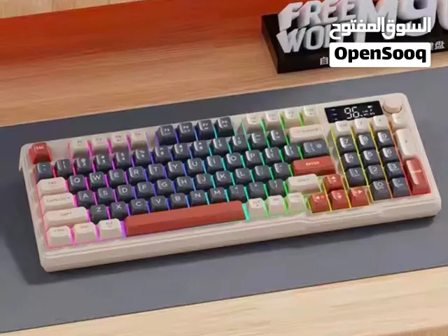 كيبورد عربي انجليزي وايرلس مع اضاءة RGB