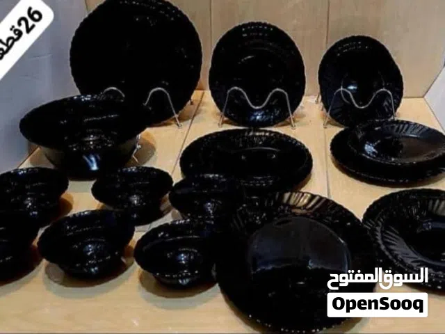 ** طقم سفرة سيراميك بروسلين ملكي 26قطعة بالأسود المذهل شكل دئري  *-- تشكيلة بتصميم أنيق و عصري*