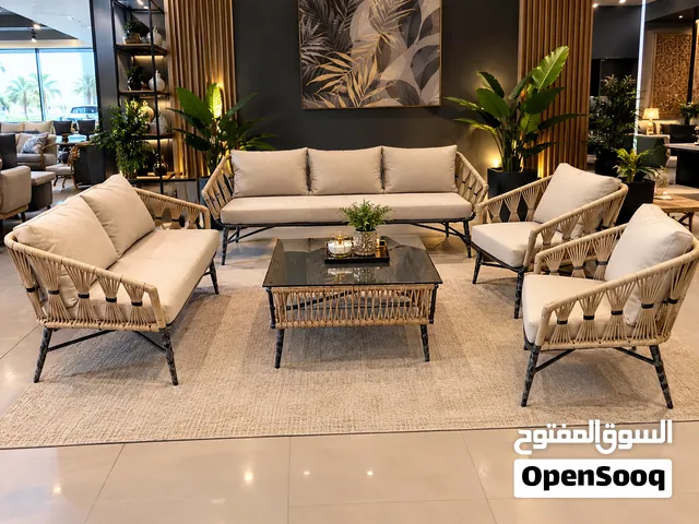 Luxury Outdoor Patio Sofa Set with Coffee Table – Beige