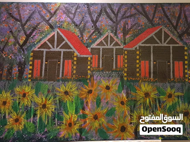 لوحات كانفاس مرسومه باليد لوحة فنيه لديكور و الجمال
