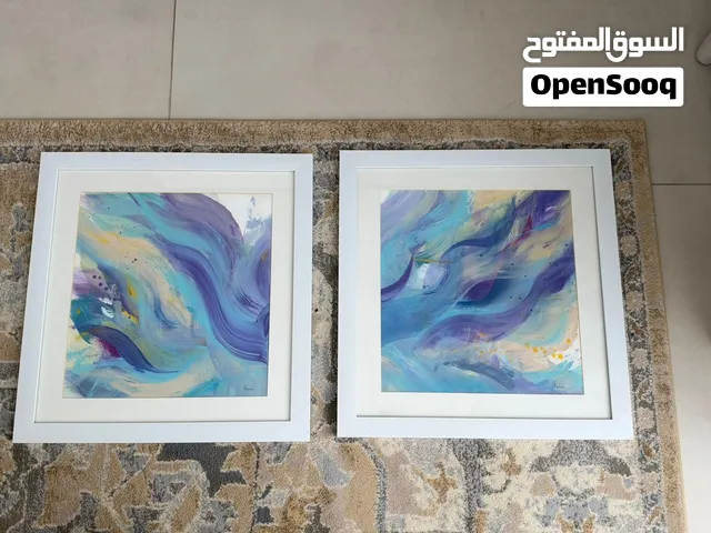 2 hand painted art frames