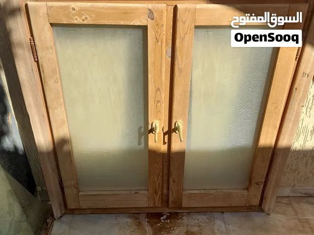 نافذة خشب بالزجاج مقاس112×115