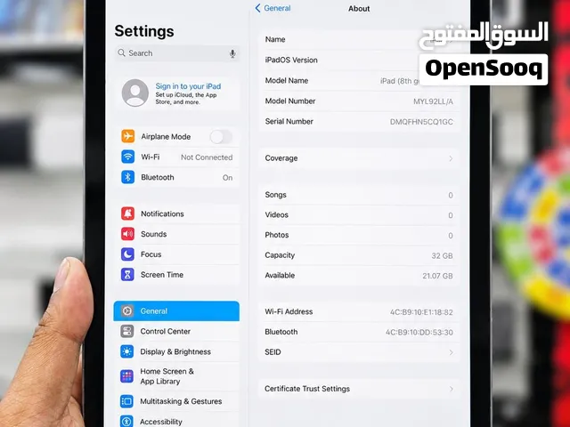 Used Apple iPad 8th Generation in Oman  3GB Ram