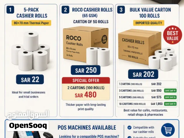 MCS Cashier Rolls 80x70mm