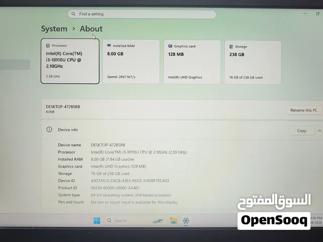 Lenovo laptop i3 -10 th gen(G5)