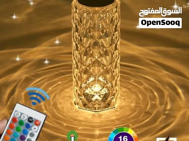 Crystal Rose Diamond Touch Lamp LED RGB 16 Colors USB Charging with Remote Table Lamp اضائة زينة